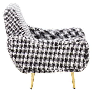 Black and White Houndstooth Pattern Armchair | Holli