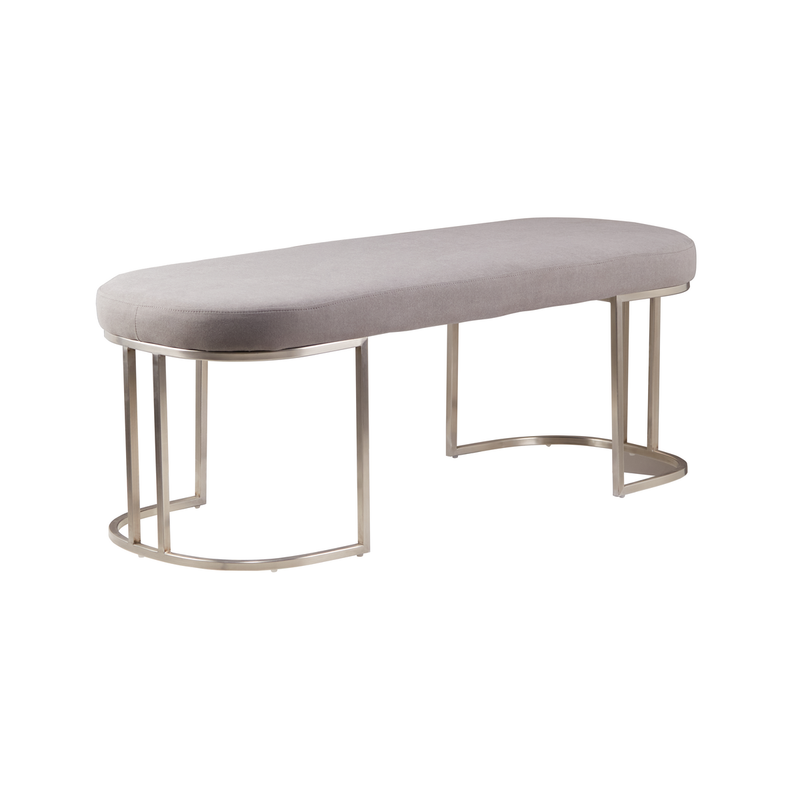 Grey Bench with Curved Base | Gilden