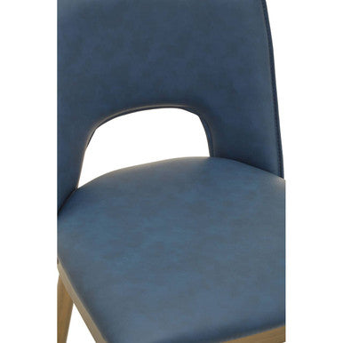 Blue Leather Effect Bar Chair | Gilden