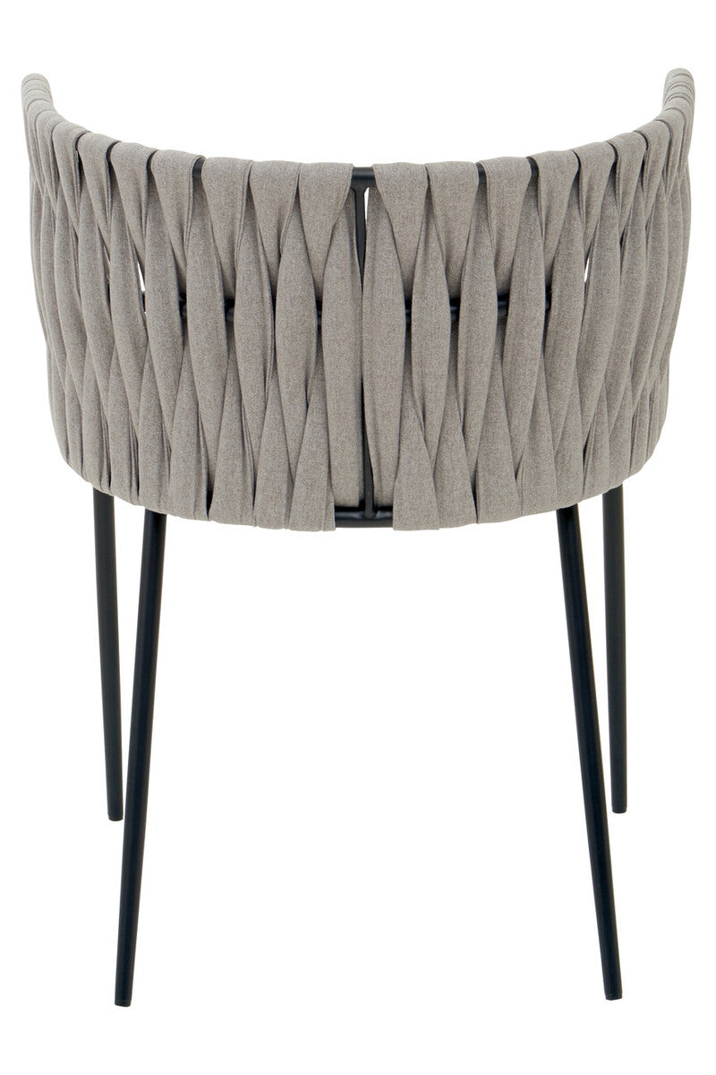 Grey Dining Chair with Woven Back | Gilden