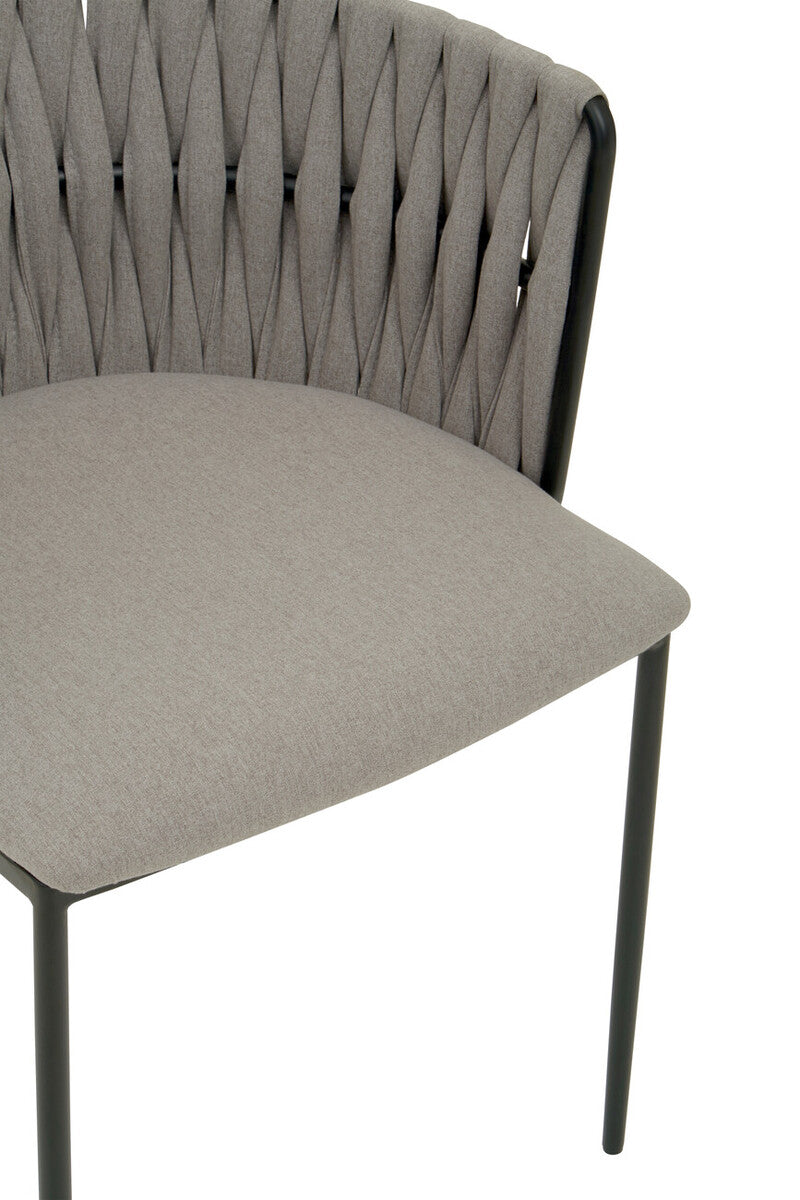 Grey Dining Chair with Woven Back | Gilden
