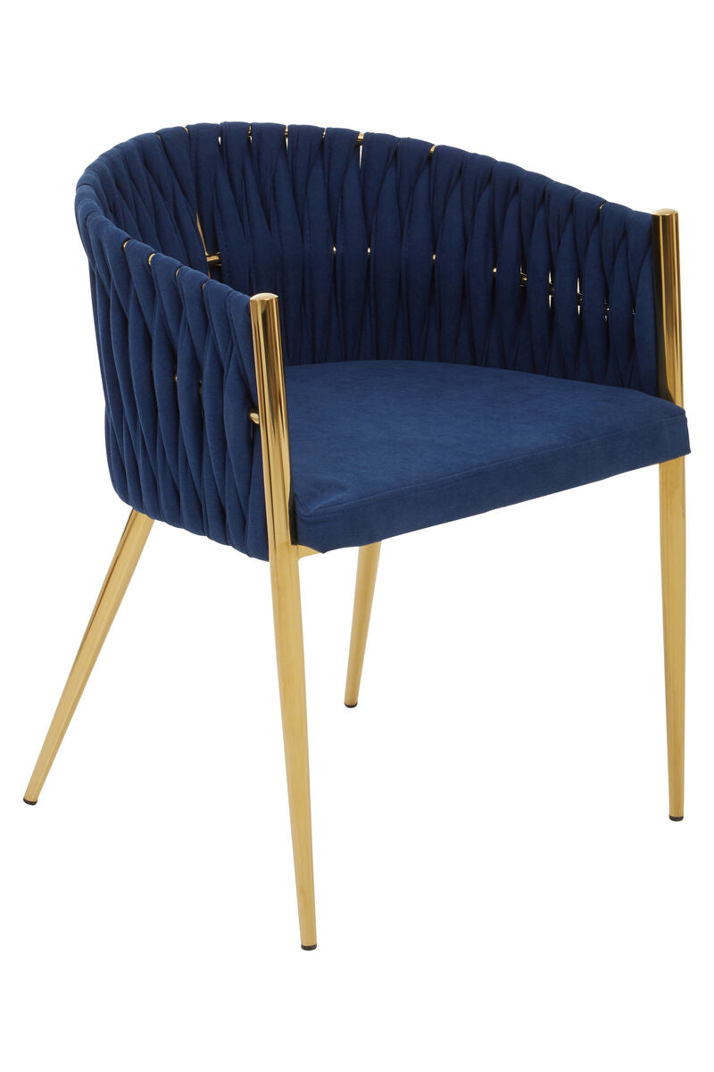 Blue Dining Chair with Woven Back | Gilden