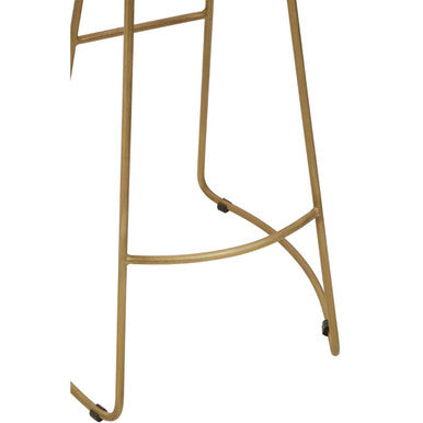 Acacia Wood and Antique Brass Bar Stool | Nandri