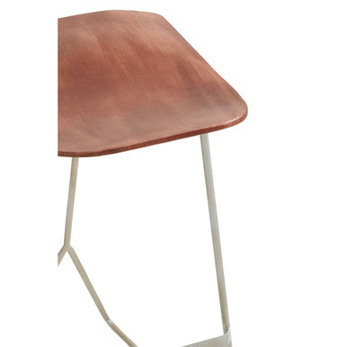 Acacia Wood with Antique Silver Frame Bar Stool | Nandri