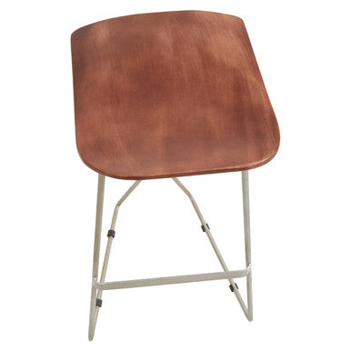 Acacia Wood with Antique Silver Frame Bar Stool | Nandri