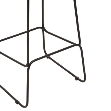 Acacia Wood and Black Frame Bar Stool | Nandri