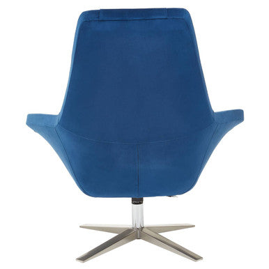 Navy Velvet Swivel Lounge Chair | Kalo