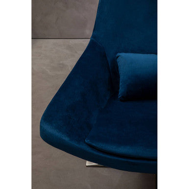 Navy Velvet Swivel Lounge Chair | Kalo