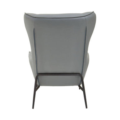 Grey Faux Leather Armchair and Footstool | Kaiko