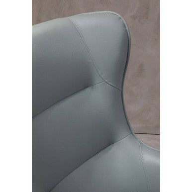 Grey Faux Leather Armchair and Footstool | Kaiko