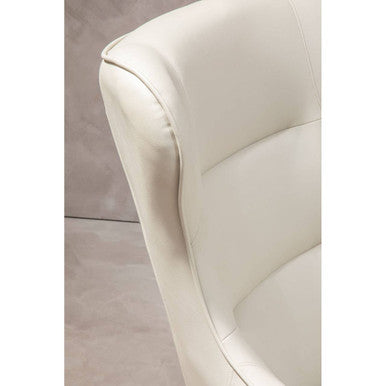 Stone Faux Leather Armchair and Footstool | Kaiko