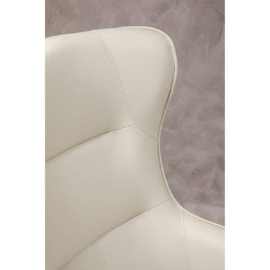 Stone Faux Leather Armchair and Footstool | Kaiko