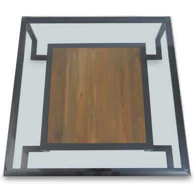 Black Wooden Frame and Glass Top Coffee Table with Shelf | Cibo