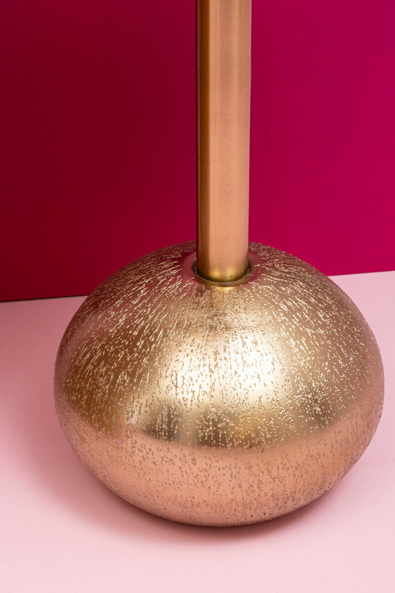 Geometric Mosaic Top Gold Finish Side Table with Slim Column and Round Base | Inventivo