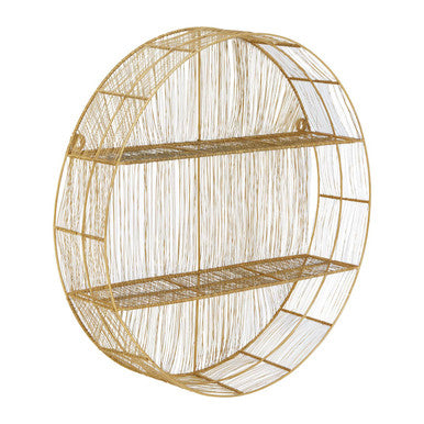 Gold Wire Round Wall Shelf | Enzo