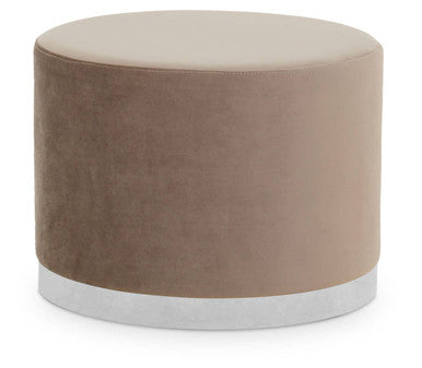 Mink and Silver Round Stool | Hagen
