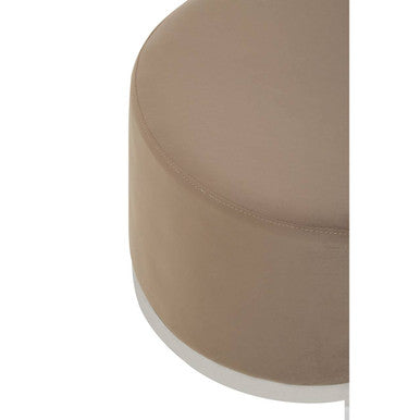 Mink and Silver Round Stool | Hagen