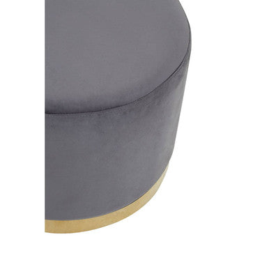 Grey and Gold Round Stool | Hagen