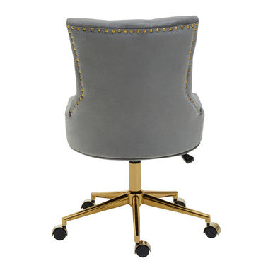 Grey Velvet and Gold Base Home Office Chair | Anita