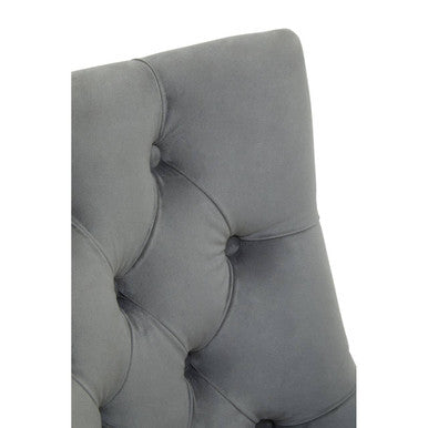 Grey Velvet and Gold Base Home Office Chair | Anita