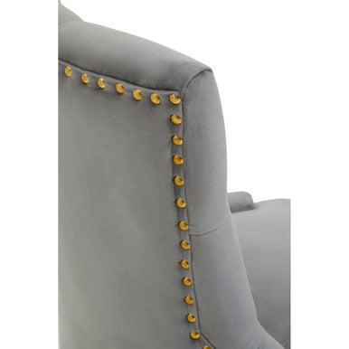 Grey Velvet and Gold Base Home Office Chair | Anita