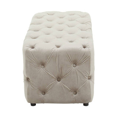 Mink Velvet Button Tufted Bench | Alea