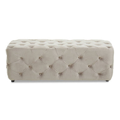 Mink Velvet Button Tufted Bench | Alea