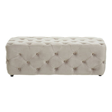 Mink Velvet Button Tufted Bench | Alea