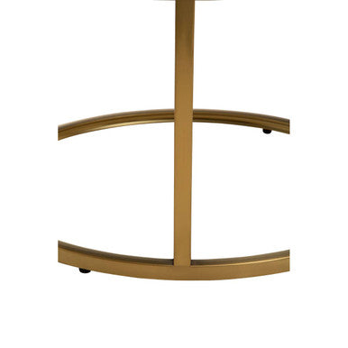 Set of 2 Black Tinted Glass Round Tops Nesting Coffee Tables with Brushed Gold Stainless Steel Frames | Alana