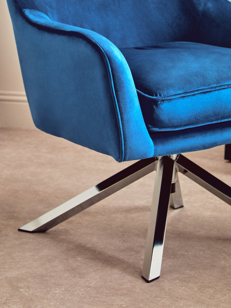 Midnight Velvet Swivel Chair | Avery