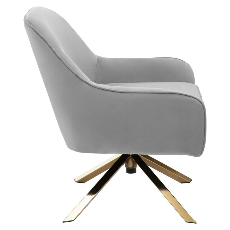 Grey Velvet Swivel Chair | Avery