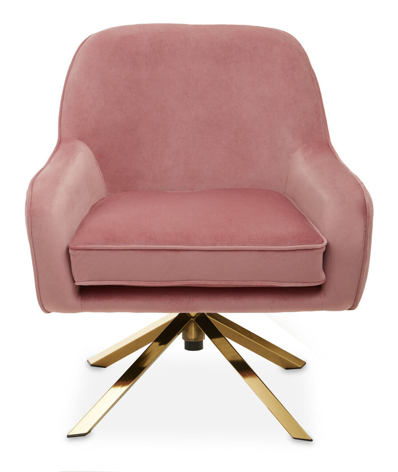 Pink Velvet Swivel Chair | Avery
