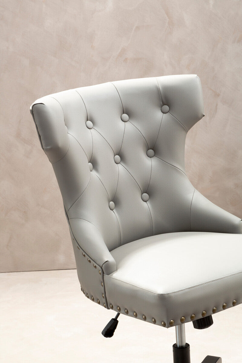 Grey Leather Effect Home Office Chair | Walson