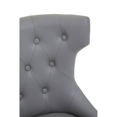 Grey Leather Effect Home Office Chair | Walson