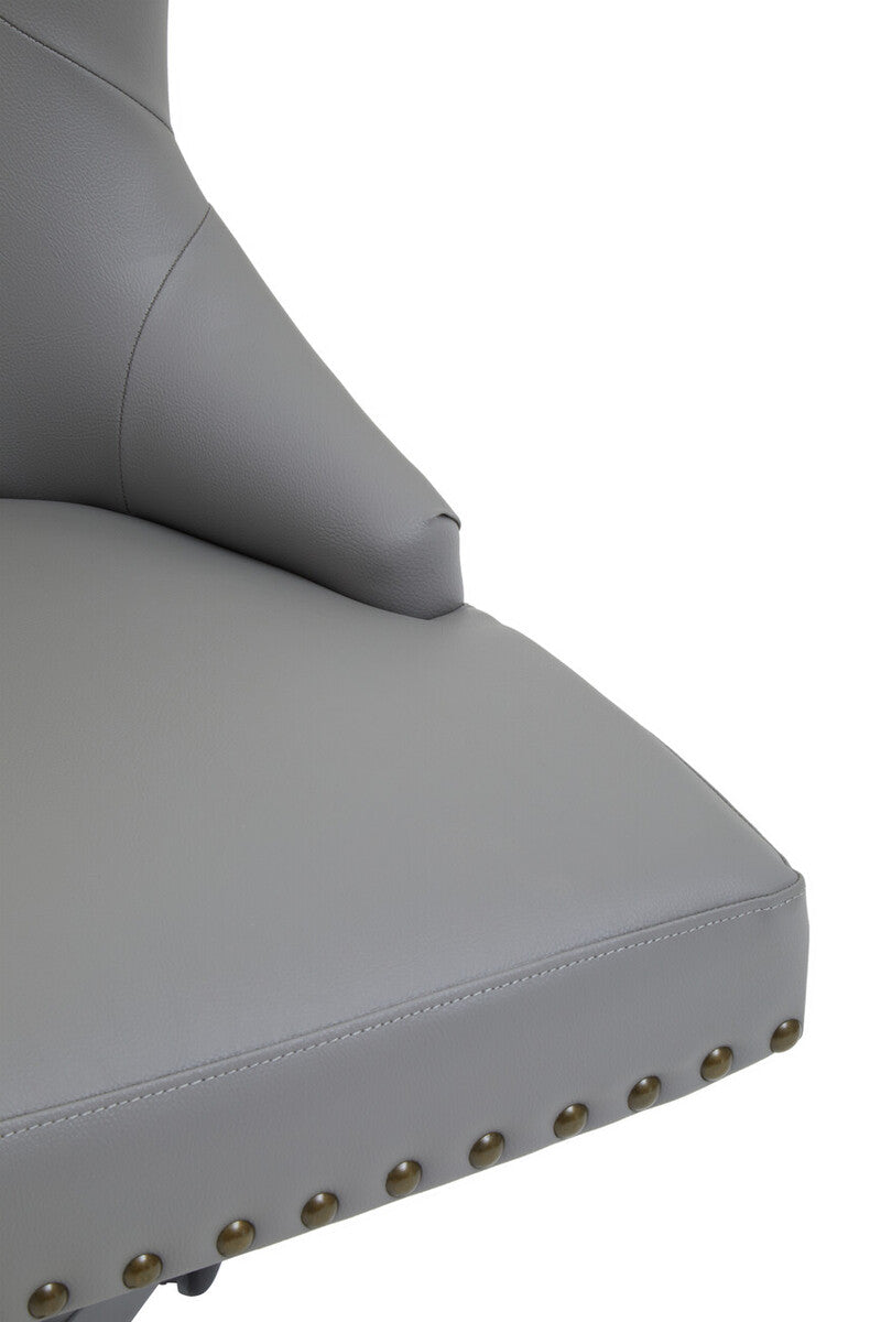 Grey Leather Effect Home Office Chair | Walson