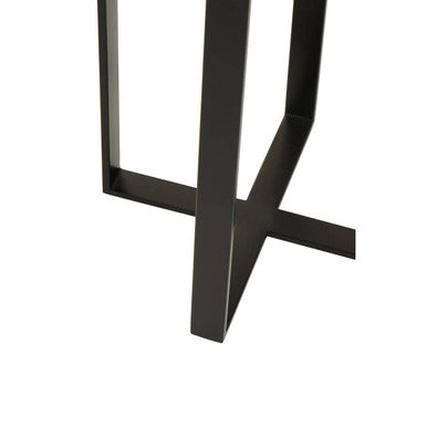 Marble Top Side Table with Black Iron Stand | Marmara