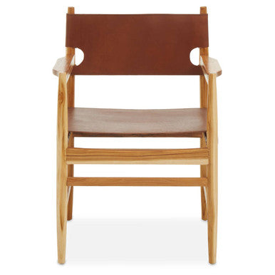 Antique Brown Leather Chair | Kendari