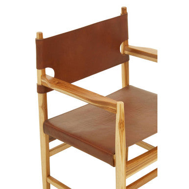 Antique Brown Leather Chair | Kendari