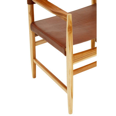 Antique Brown Leather Chair | Kendari