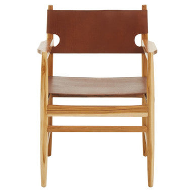 Antique Brown Leather Chair | Kendari