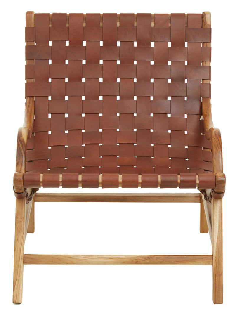 Brown Woven Leather Chair | Kendari