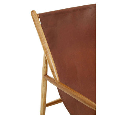 Antique Dark Brown Leather Chair | Kendari