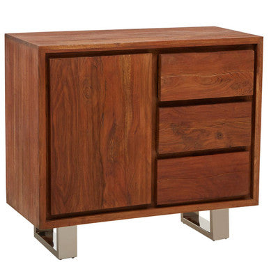 Acacia Wood 1 Door and 3 Drawers Sideboard | Simla