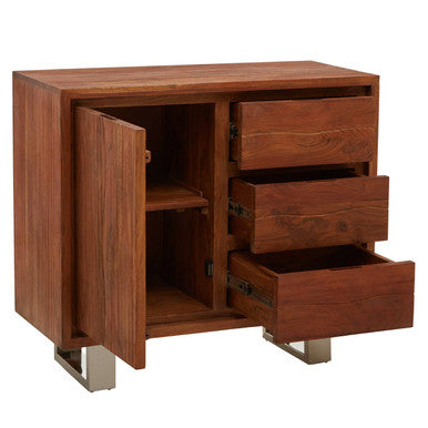 Acacia Wood 1 Door and 3 Drawers Sideboard | Simla