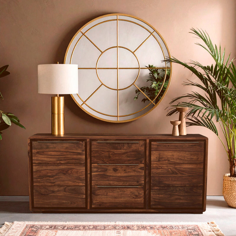 Two Door Three Drawer Sheesham and Acacia Sideboard | Surati