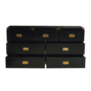 Seven Drawer Black Mango Wood Chest | Sarter
