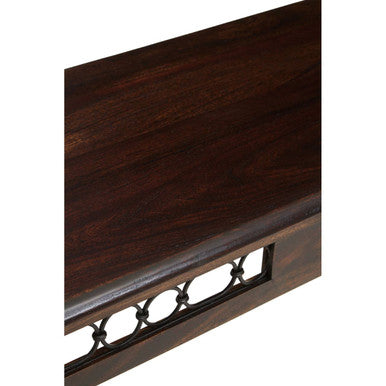 Dark Sheesham Wood Console Table with Iron Finishings | Srina