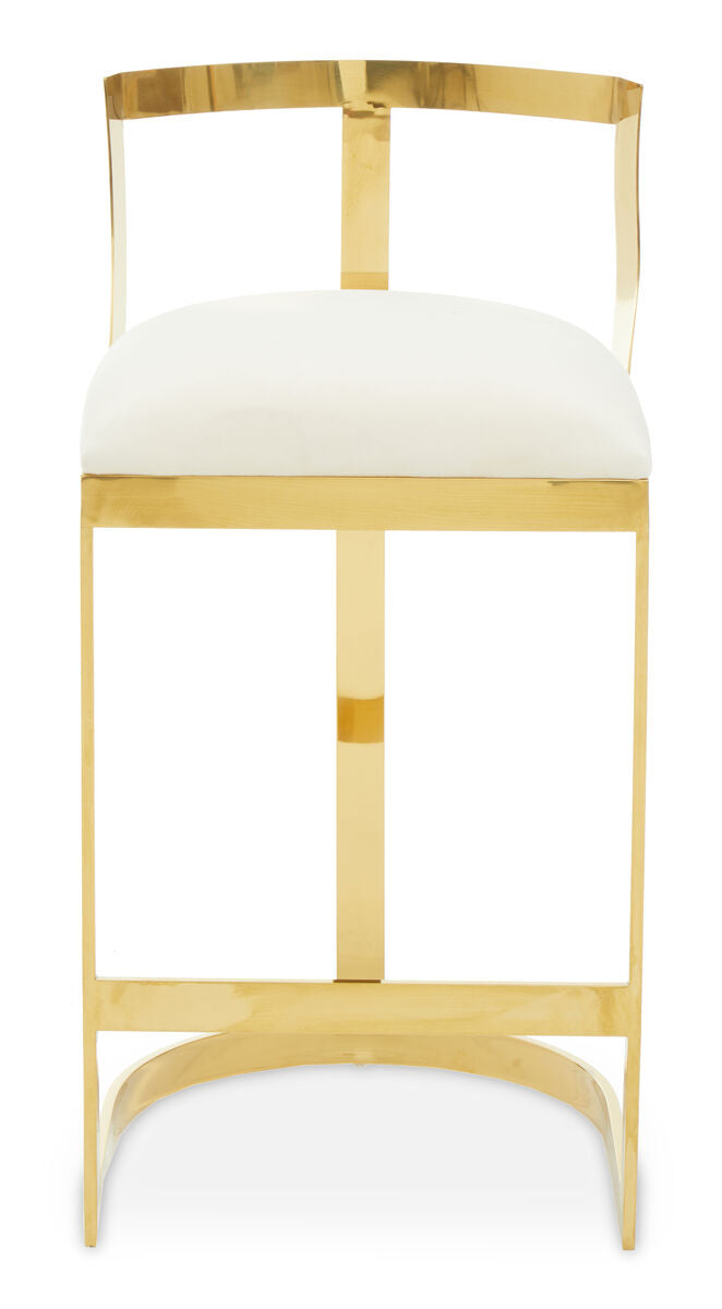 Ivory Velvet Bar Stool | Azalea