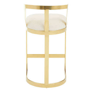 Ivory Velvet Bar Stool | Azalea