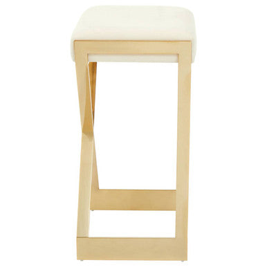 Ivory and Gold Finish Bar Stool | Azalea